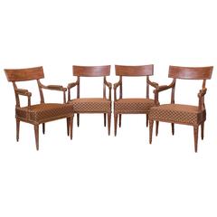 A Fine and Rare Painted Set of Four Louis XVI Period Fauteuils, circa 1790 3