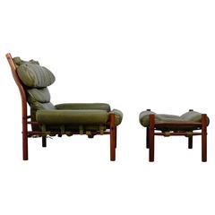 Arne Norell Easy Chair and Ottoman Model Inca