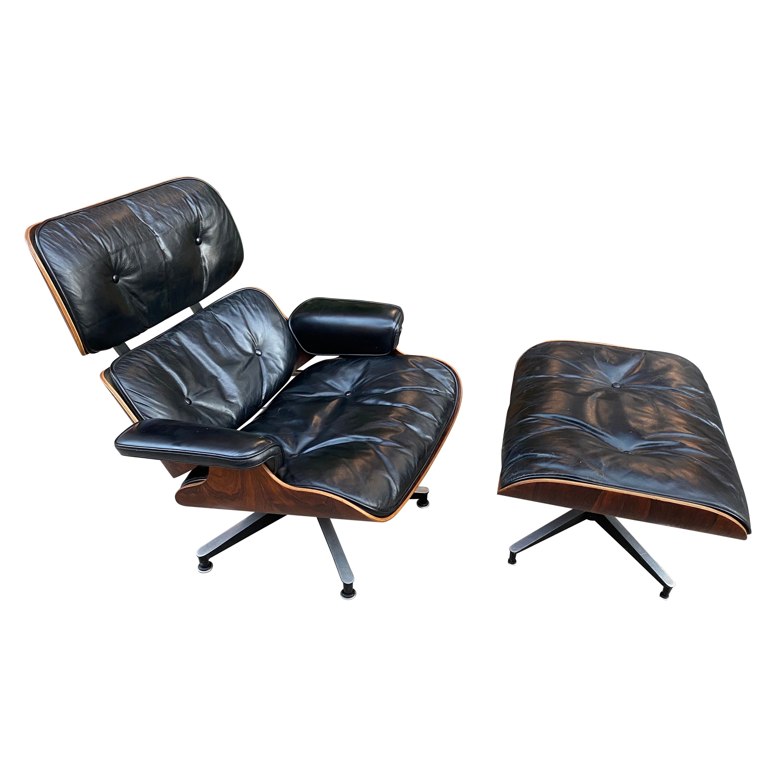 Charles and Ray Eames for Herman Miller 670 Rosewood Lounge Chair and Ottoman