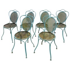 Set of 6 "medallion" garden chairs 1950