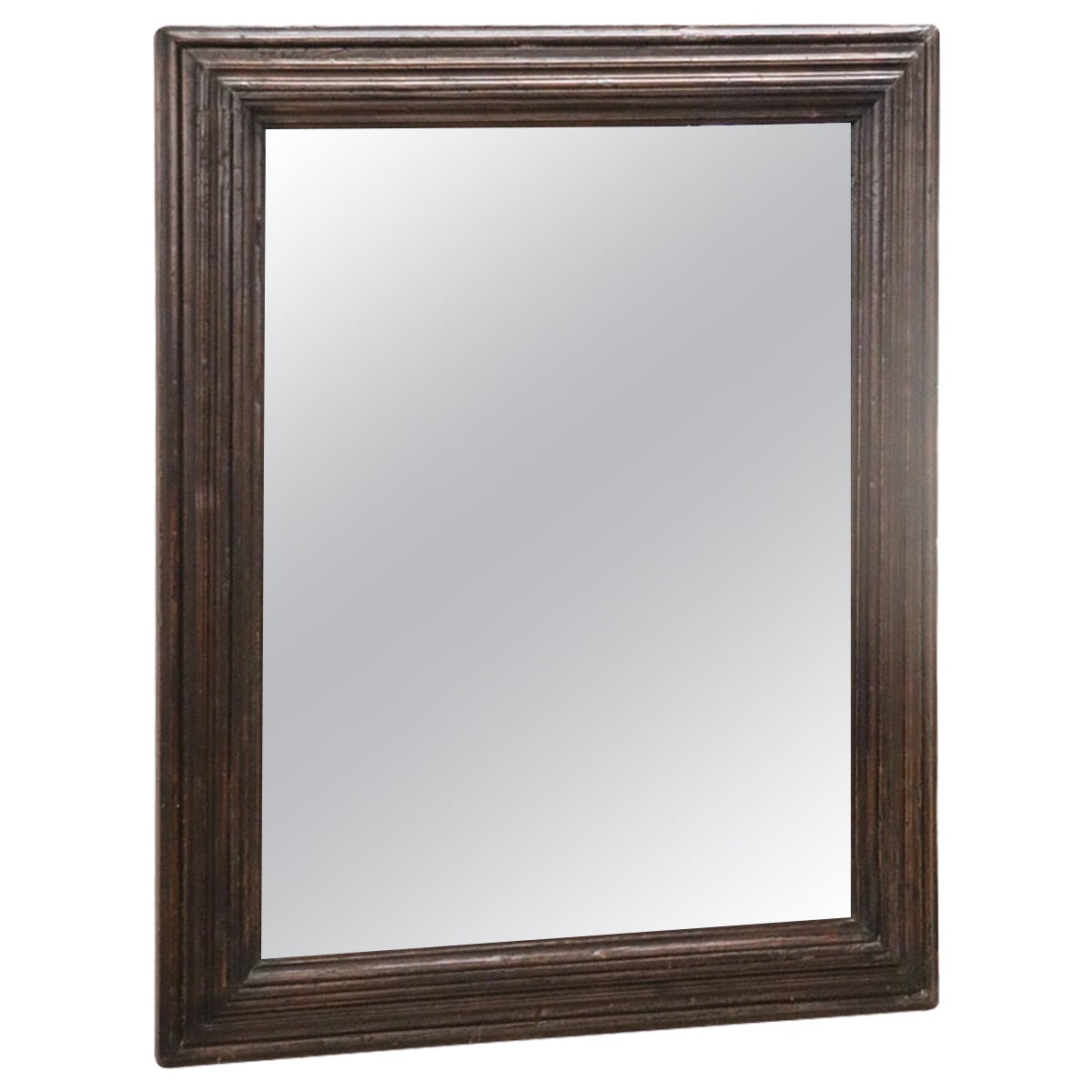 Italian Antique Wall Mirror with Poplar Wood Frame For Sale