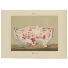 Rouen Jardinière in Ceramic: A Glimpse of Pastoral Serenity, 1874