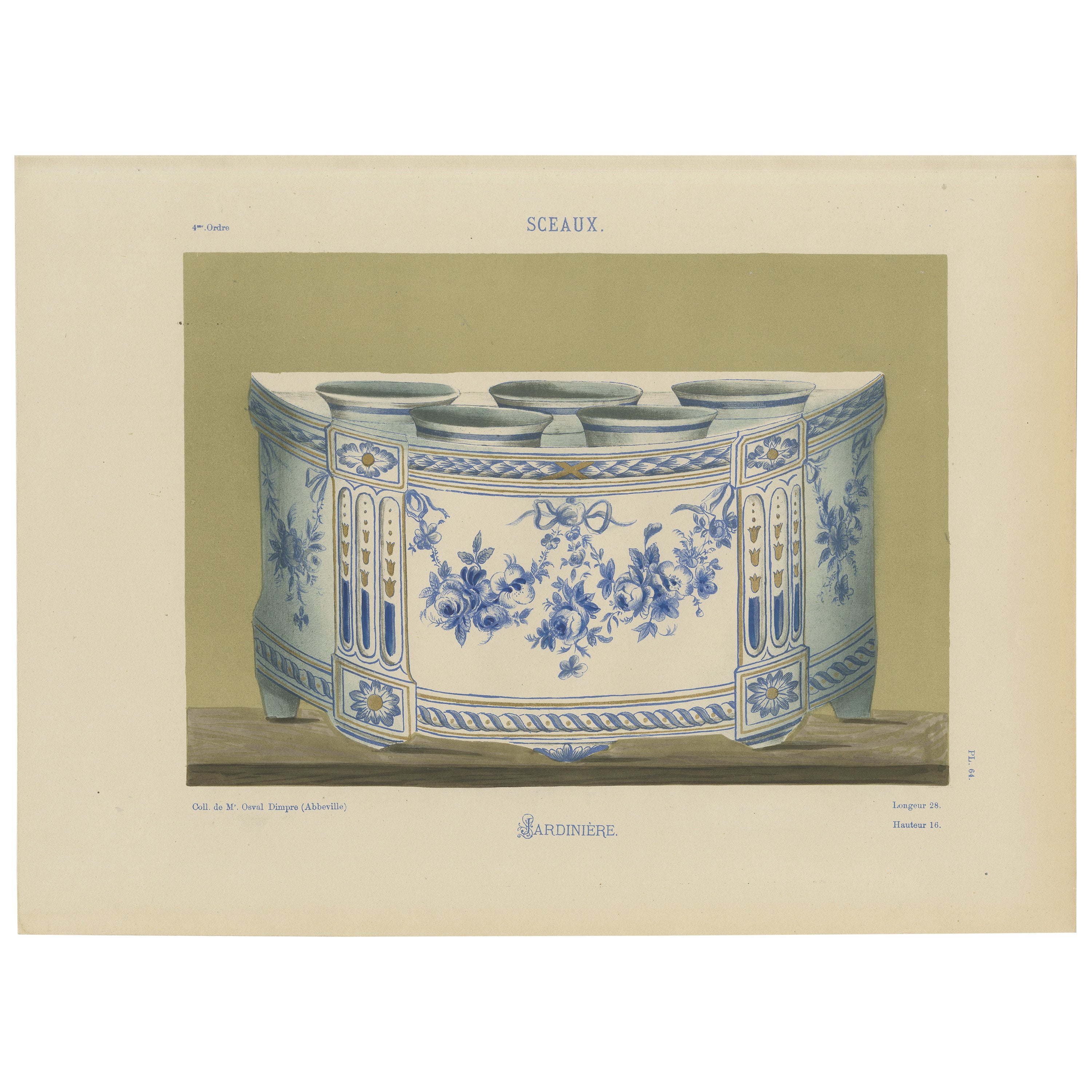 Timeless Elegance: Sceaux Jardinière- A Tribute to French Ceramic Artistry, 1874 For Sale