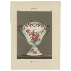 Floral Elegance: Strasbourg Pot-Pourri - A Vibrant Chromolithograph, 1874