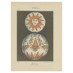 Antique Splendor and Abundance: Sinceny Ceramic Plates - Chromolithograph Plate 74, 1874