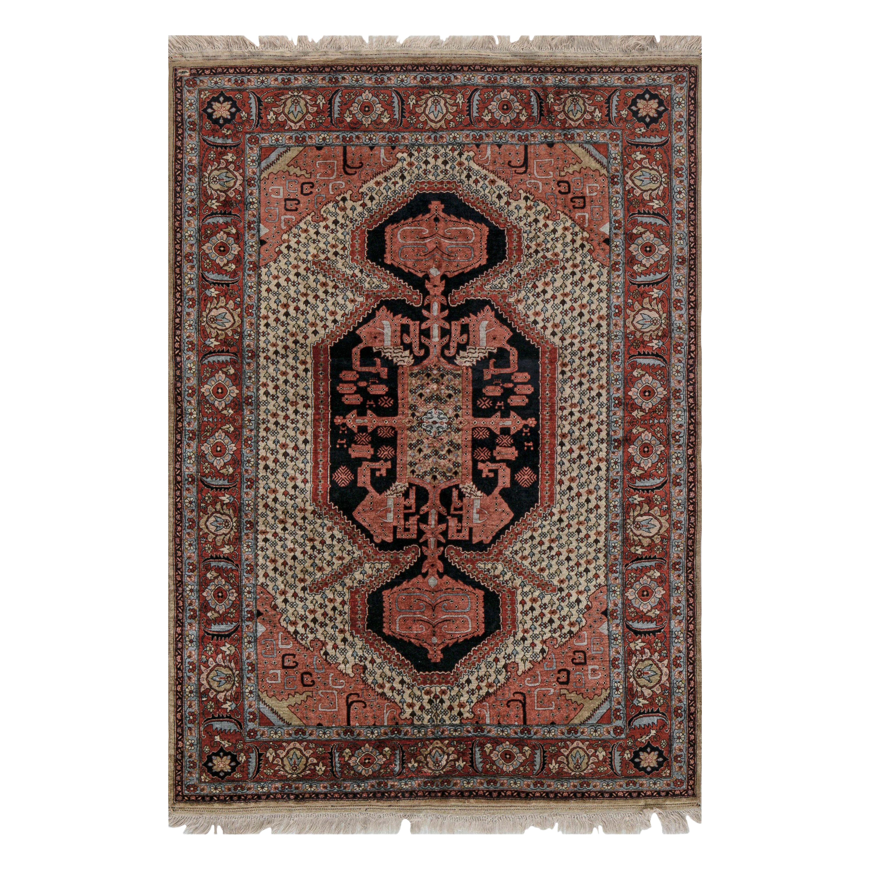 Authentique tapis persan Tabriz en soie fait à la main