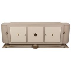 French Cerused Oak Sideboard with Custom Leather Panels 8