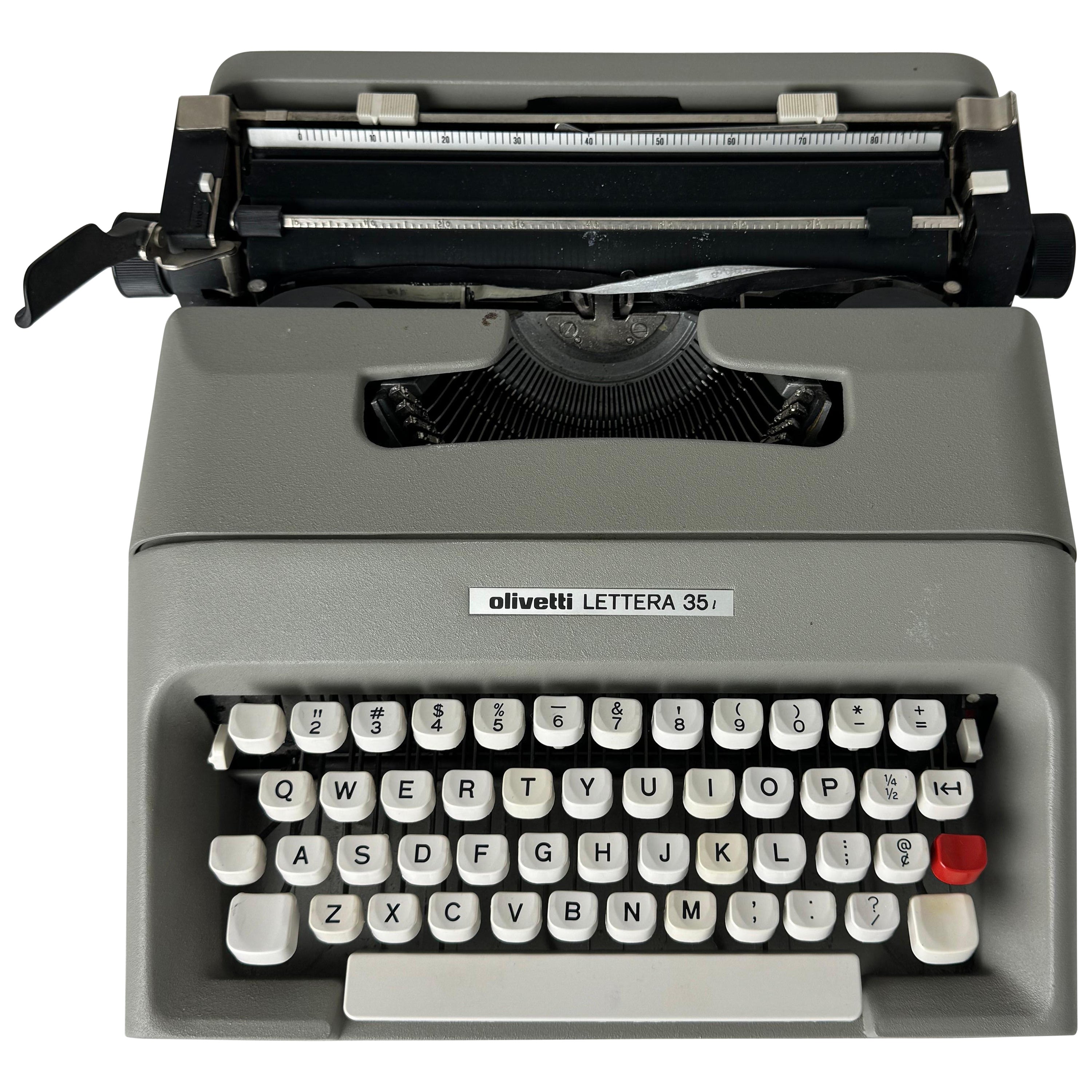 1970's Vintage Olivetti Lettera 35 Typewriter For Sale
