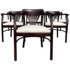 Vintage Set of Six Bentwood Arm Dining Chairs