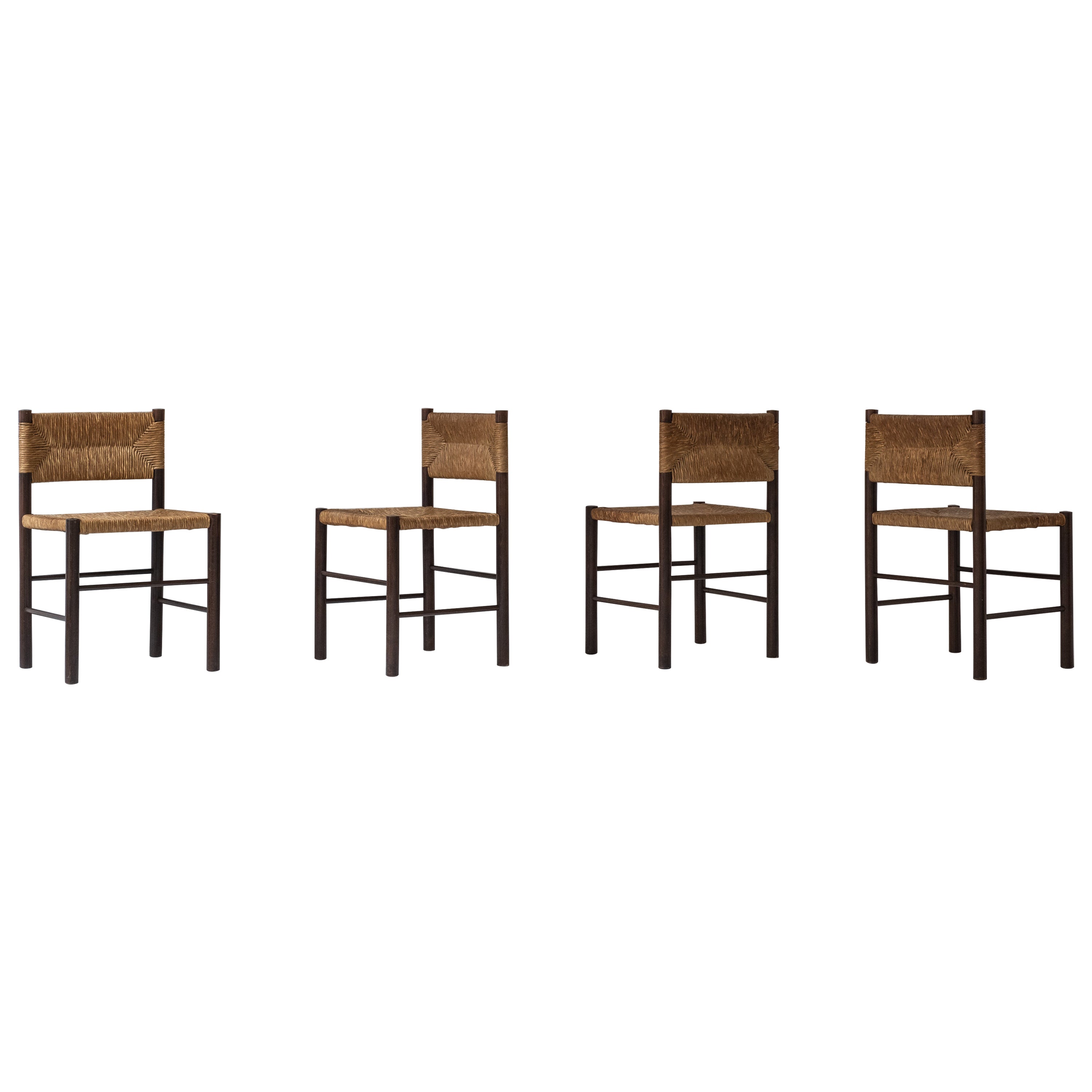 Rustic Set Dining Chairs in the Manner of Charlotte Perriand, France 1960’s