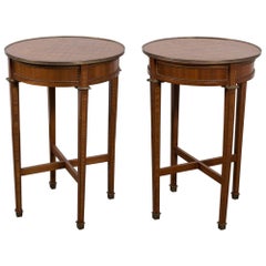 Pair of Round Marquetry Gueridons