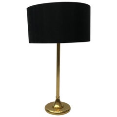 Lámpara de mesa de latón con pantalla MidCentury Modern Minimalista Años 80 Hollywood Regency