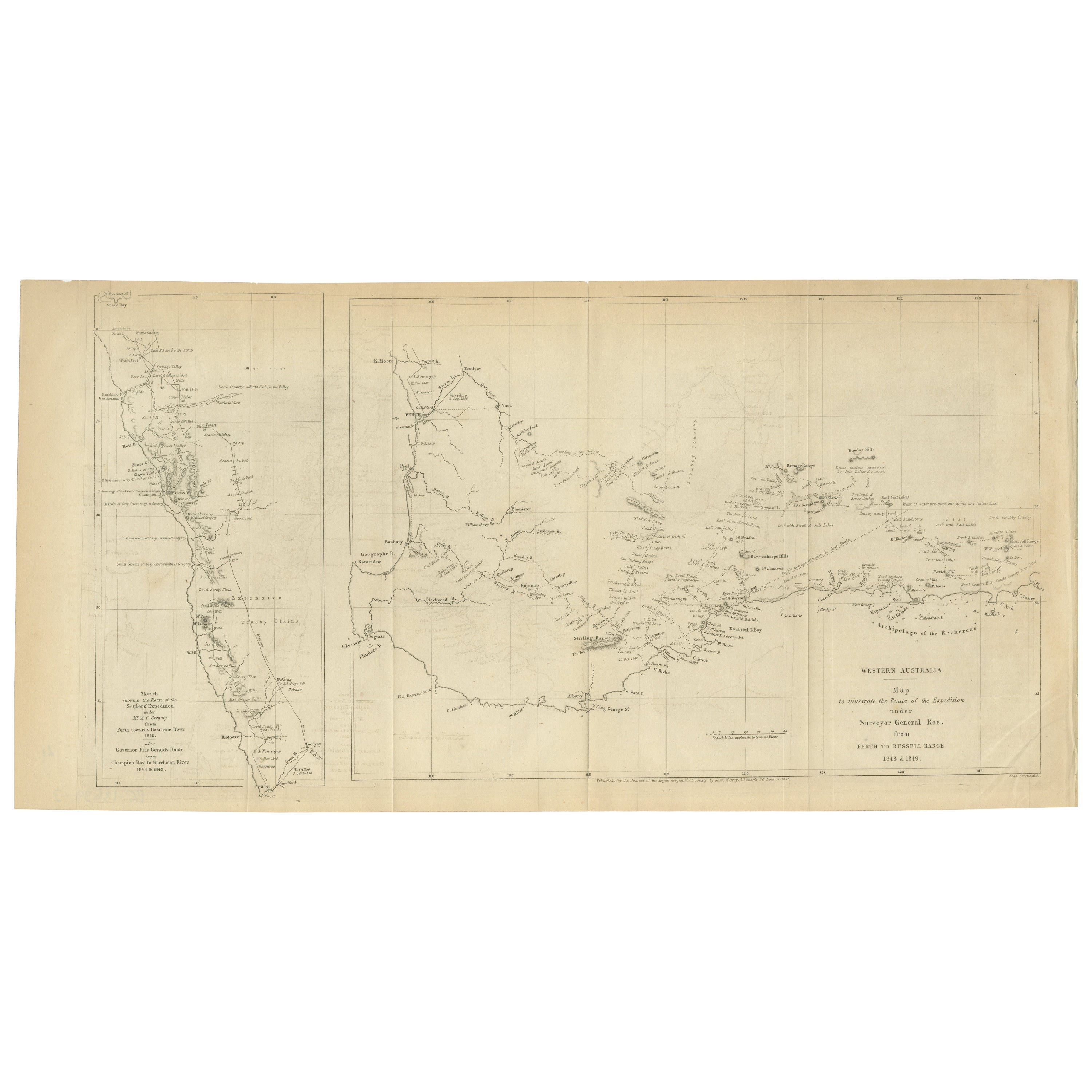Charting the West: Surveyor General Roe’s Western Australian Expedition , 1852 For Sale