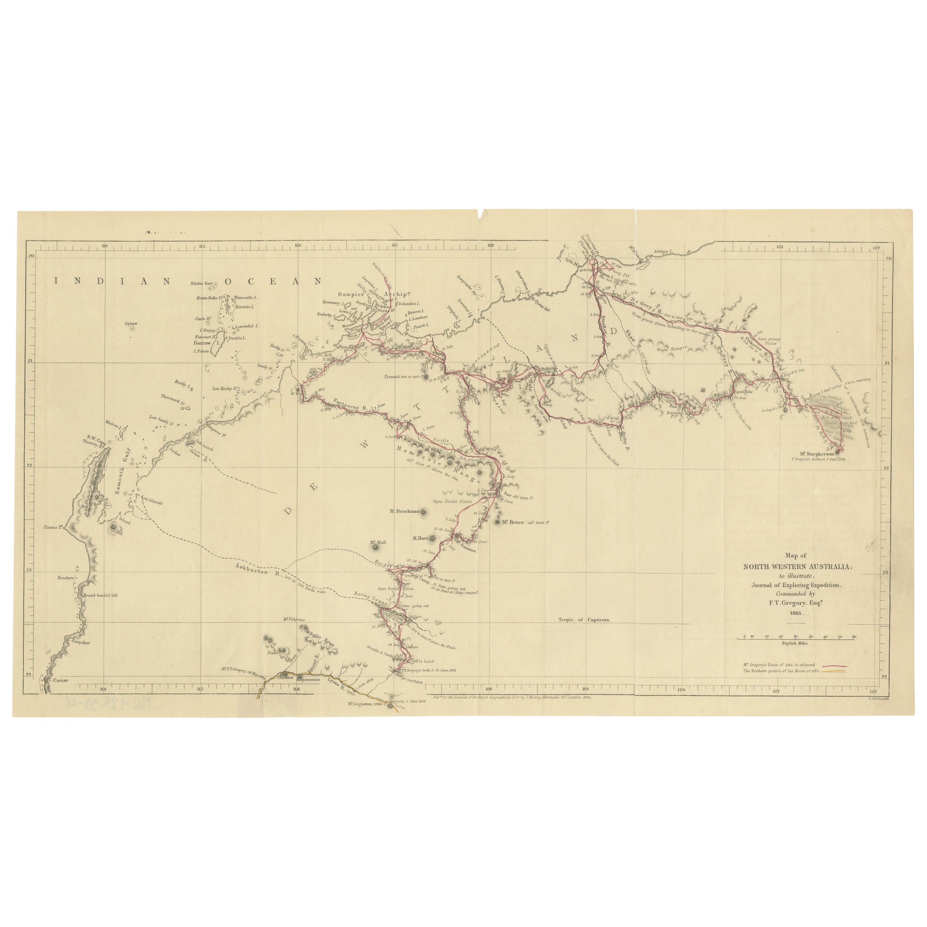 The Gregory's 1861 Expedition in den Nordwesten Australiens, 1862 im Angebot