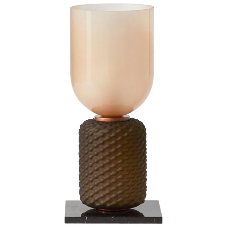 Ficapula Table Lamp with Glass And Marble Base by Cassina For Sale