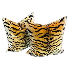 Scalamandre silk tiger velvet pillows