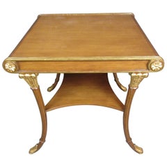 Antiker neoklassizistischer Mahagoni-Spieltisch