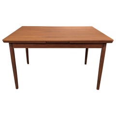 Vintage Danish Mid Century Teak Dining Table w 2 Hidden Leaves - 022461