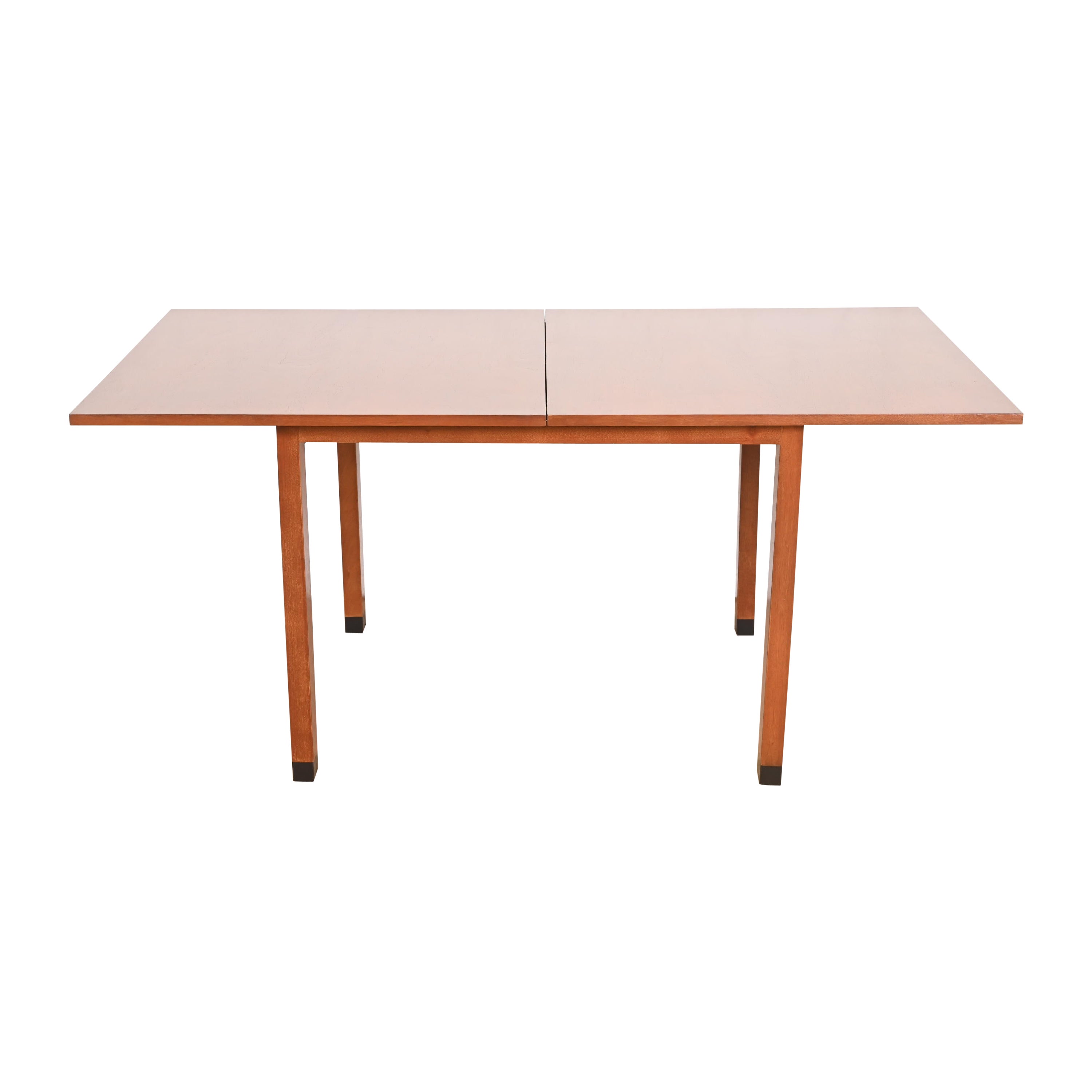 Edward Wormley for Dunbar Walnut Flip Top Dining or Game Table, Newly Refinished For Sale