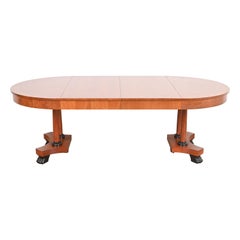 Baker Furniture Neoclassical Cherry Wood Extension Dining Table, Newly Restored