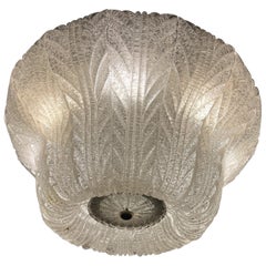Luxurious and Sophisticated Chandelier by Venini. Murano, 1940s