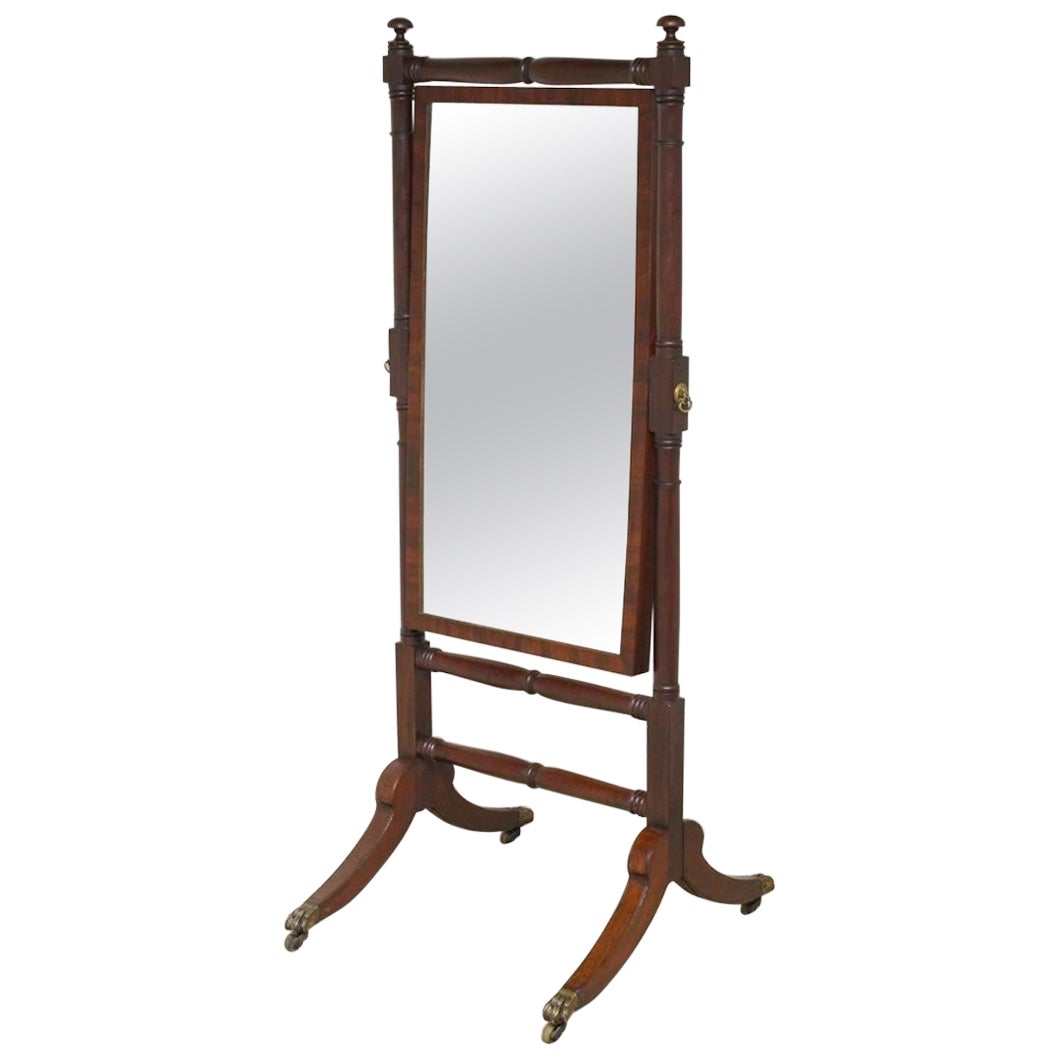 Georgian Cheval Mirror Mahogany 1820 For Sale