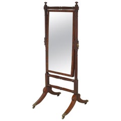 Miroir ovale géorgien en acajou 1820