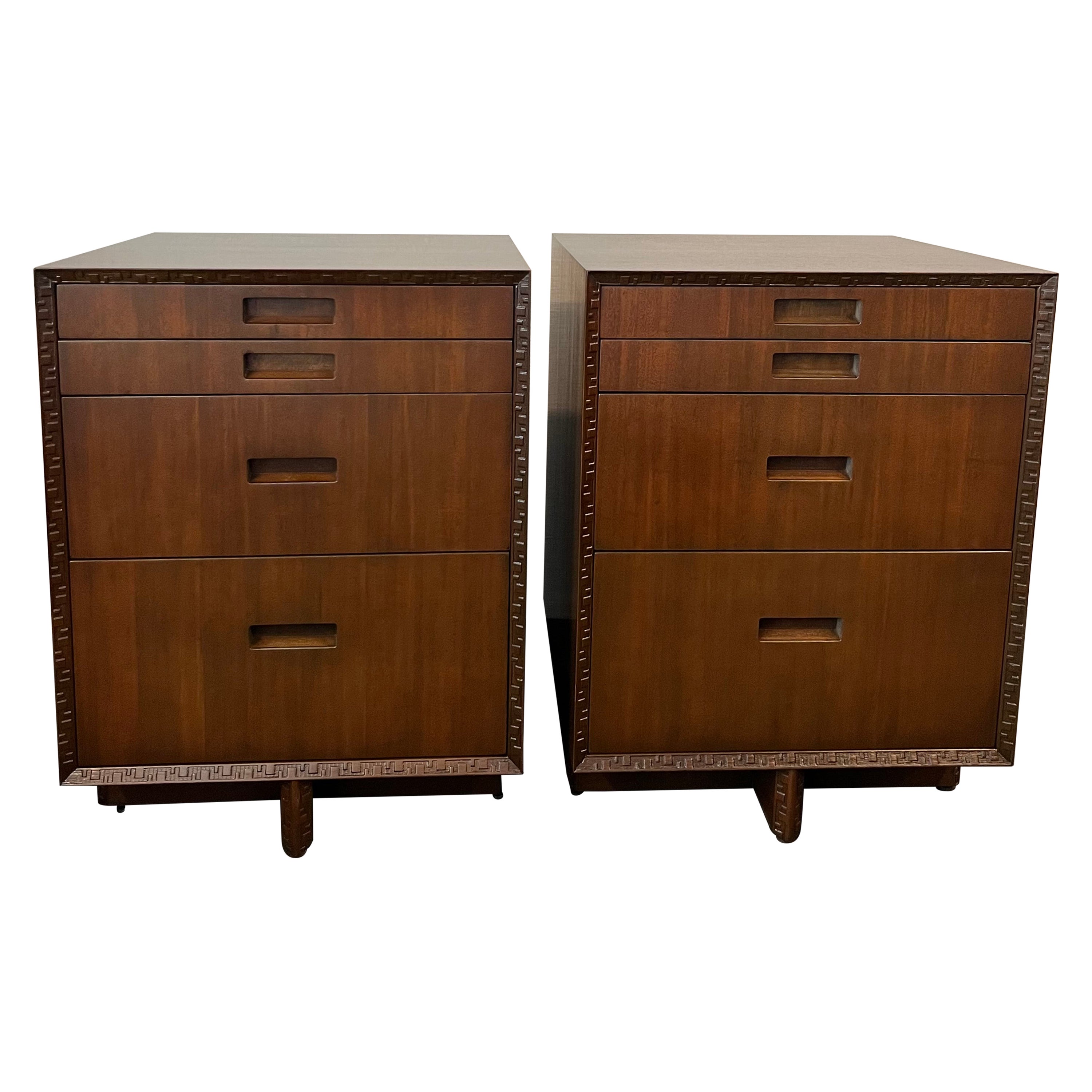 Frank Lloyd Wright for Heritage Henredon “Taliesin” Cabinets- A Pair