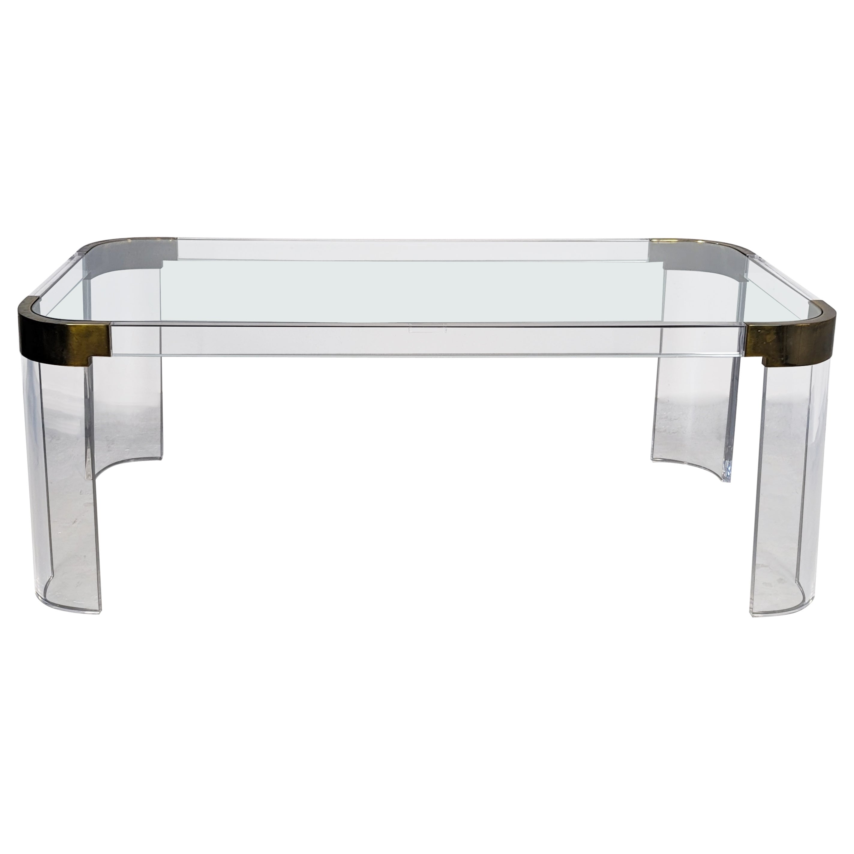 Lucite Dining Table by Charles Hollis Jones from the "Waterfall" Line, c1970s For Sale