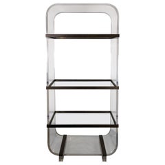 Steel and Lucite "Waterfall" Etagere Attributed to Charles Hollis Jones, c1970s