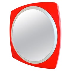 Retro red space age mirror, 1970s