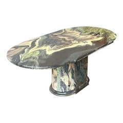 Retro Italian Cipollino Marble Dining Table