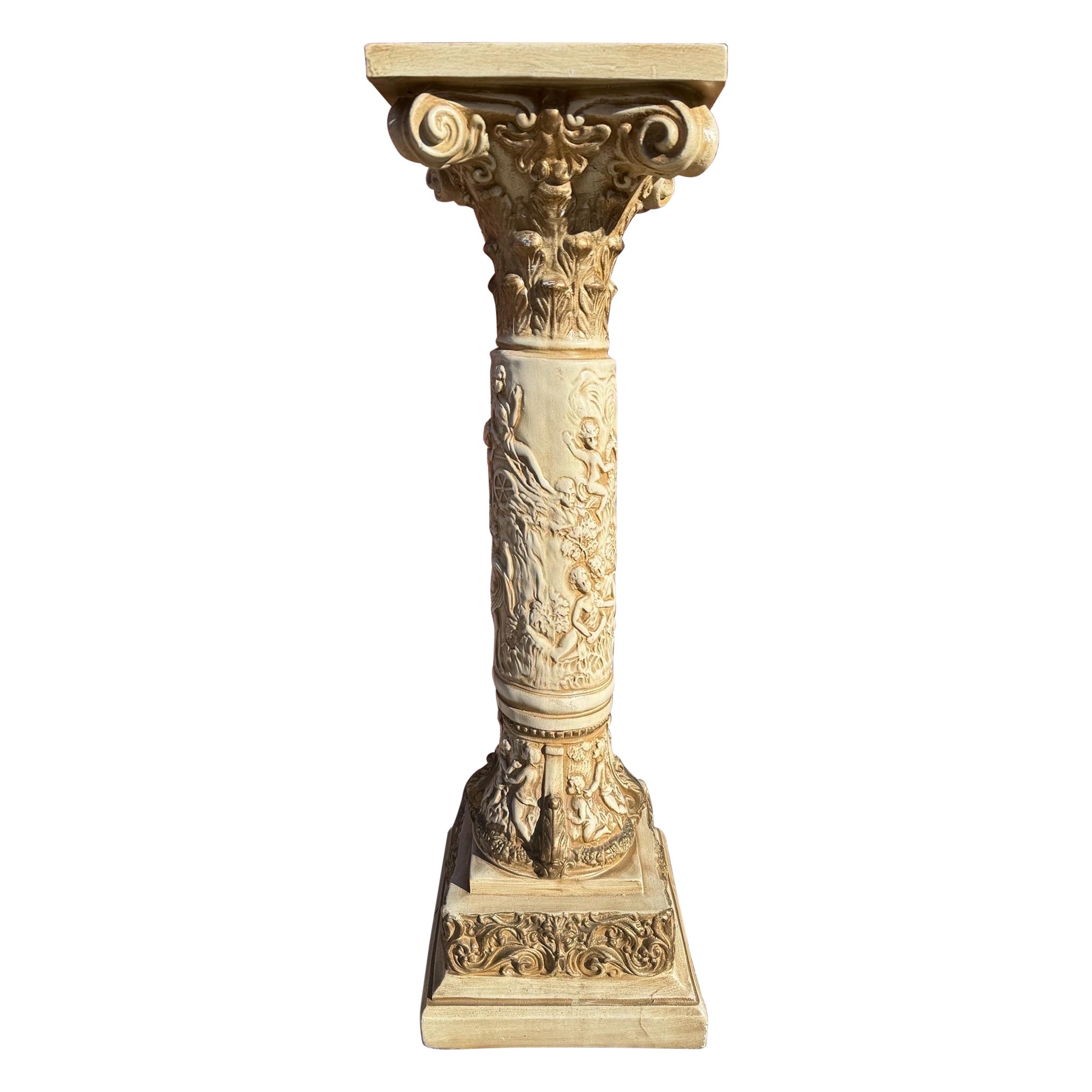 Vintage 20th Century Neoclassical Style Roman Column Stand/Pedestal For Sale