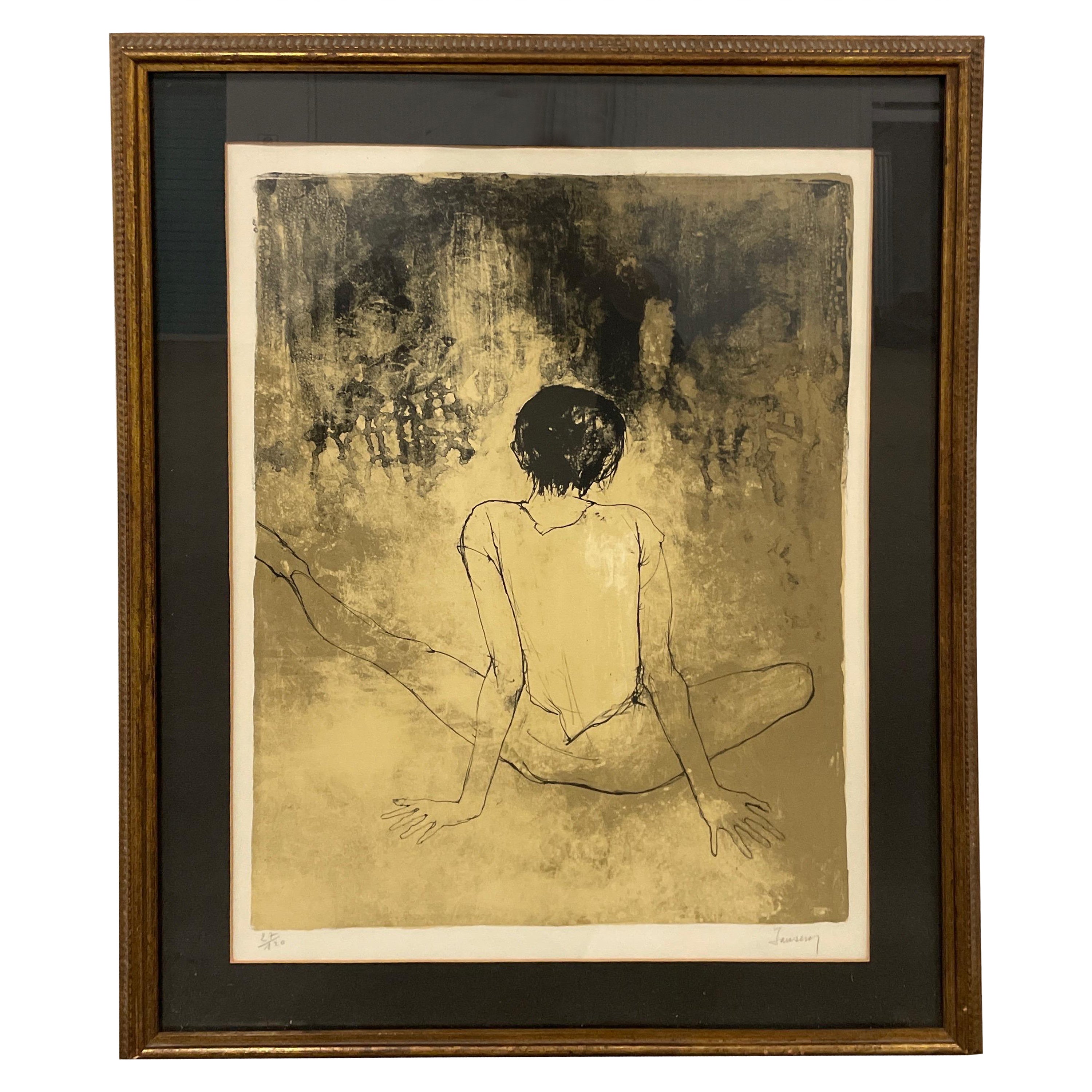 Limited Edition Lithograph of Ballerina by Jean Jansem For Sale