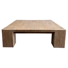 Reclaimed Elm Wood Beam Square Coffee Table