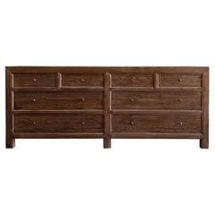 Custom Reclaimed Elm Wood Dresser in Walnut Finish