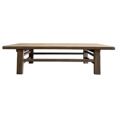 Table basse en bois d'orme récupéré sur mesure 