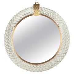 Italian Murano Carlo Scarpa Wall Mirror for Venini, Italy, 1950s
