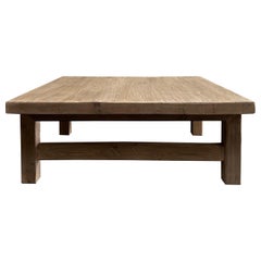 Custom Made Reclaimed Elm Wood Square Coffee Table