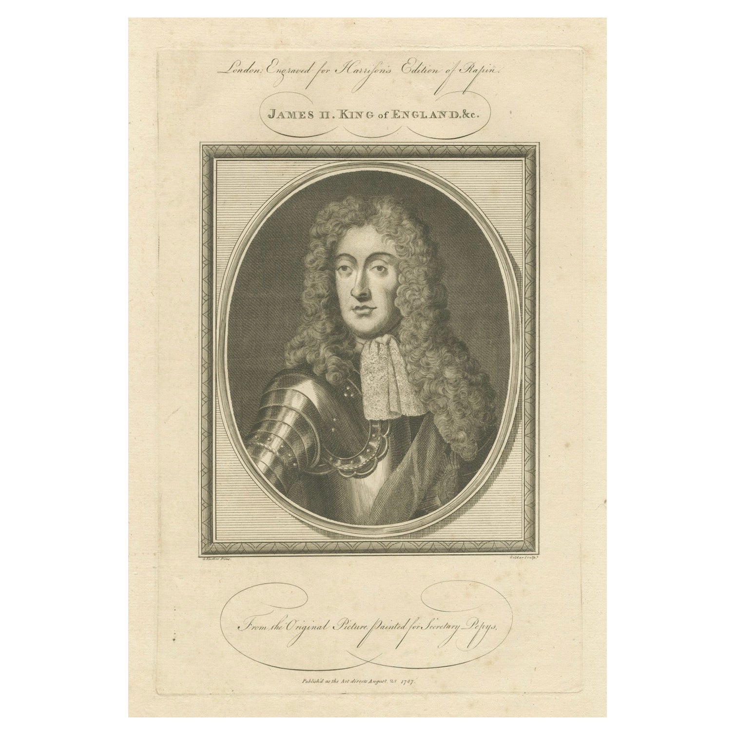 The Last Roman Catholic Monarch to Rule over England, Scotland and Ireland, 1789 For Sale