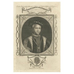 Antique 1784 Engraved Portrait of Edward VI - Young English Monarch