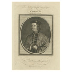 Elegant 1786 Engraved Portrait of King Edward IV - Royal Majesty