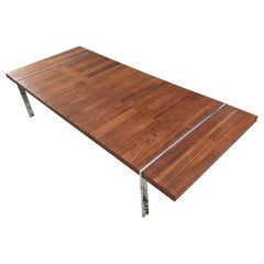 Vintage Lane Furniture Walnut, Rosewood, and Chrome Coffee or Cocktail Table