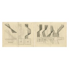 Architectural Precision: 18th-Century Staircase Engravings, 1739