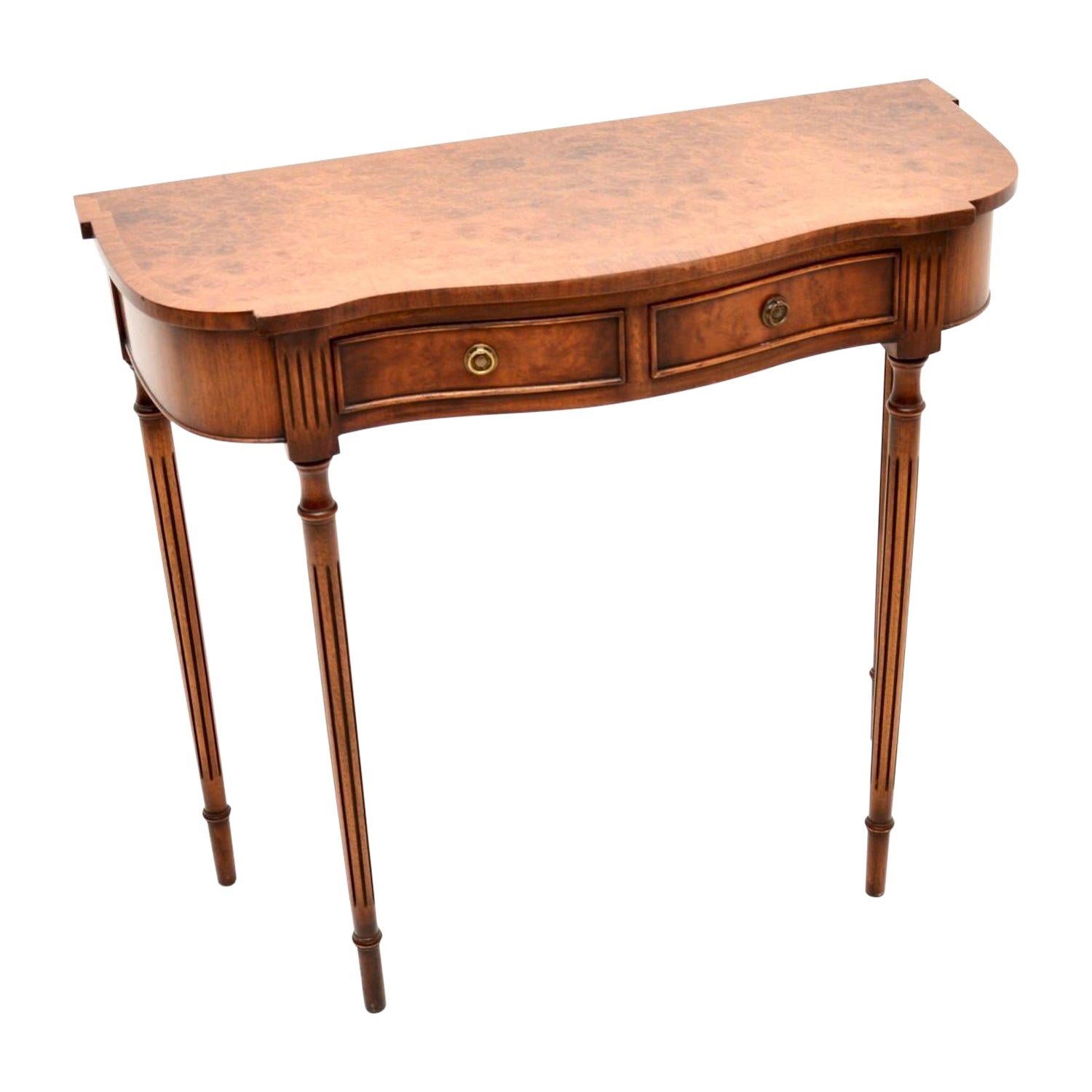 Antique Georgian Style Burr Walnut Console Table