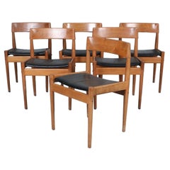 Retro Set of six pj 3-2 teak dining chairs by grete jalk