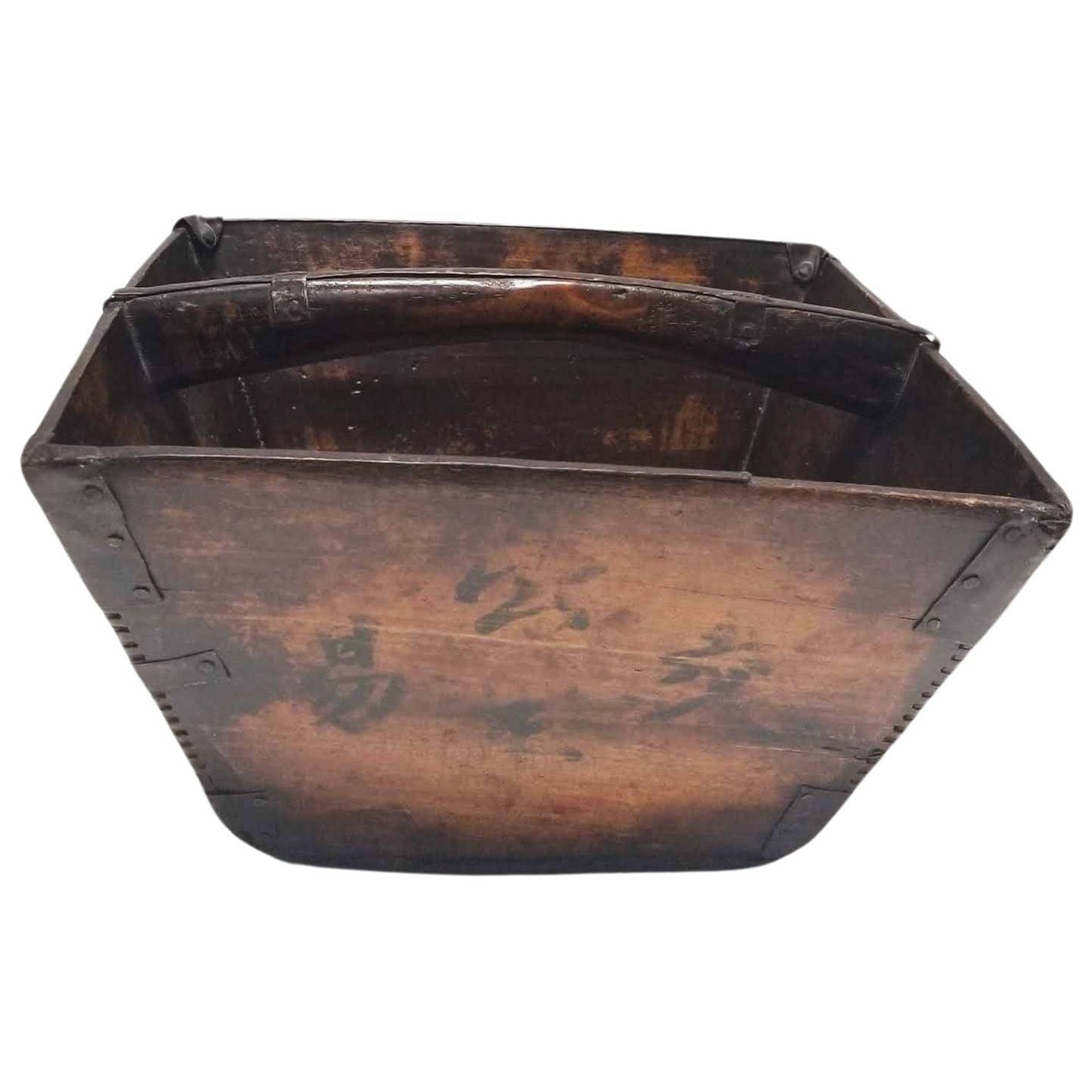 Rice Container aus Holz aus dem 19. Jahrhundert