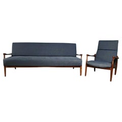 Kofod Larsen G Plan Danish Range Afromosia 6249 Chaise longue 6244 Canapé Retro