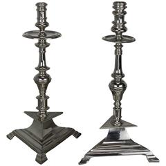 Elegant Pair of Nickel-Plated Art Deco Style Table Lamp Bases 10