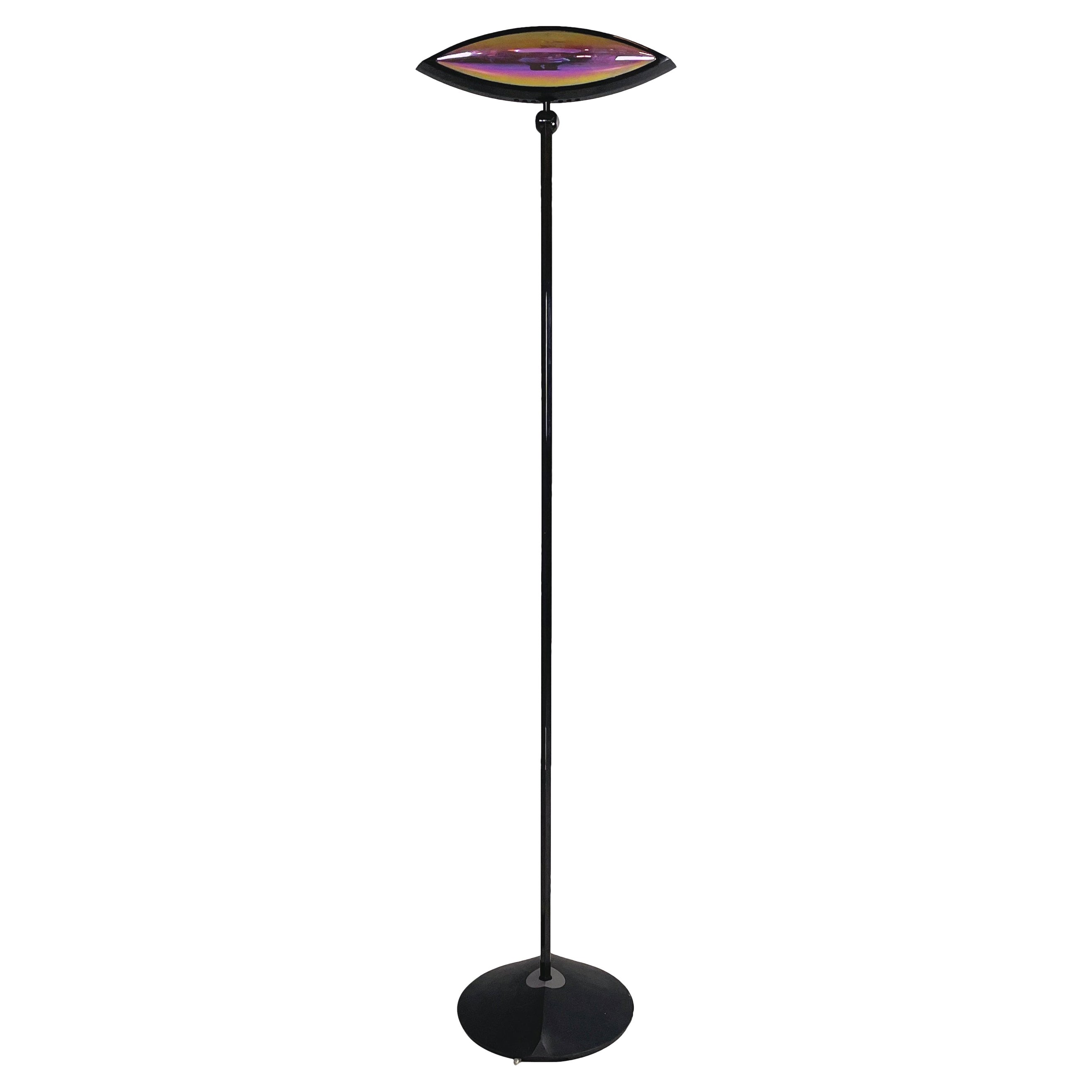 Italian modern color glass and metal Floor lamp Aeto by Lombardo for Flos, 1980s For Sale